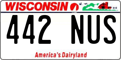 WI license plate 442NUS