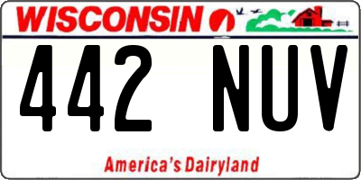 WI license plate 442NUV