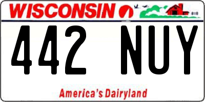 WI license plate 442NUY