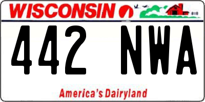 WI license plate 442NWA