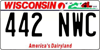 WI license plate 442NWC