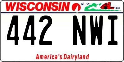 WI license plate 442NWI