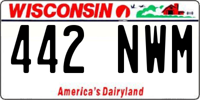 WI license plate 442NWM
