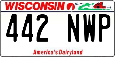 WI license plate 442NWP