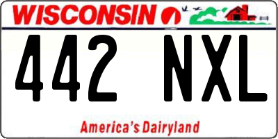 WI license plate 442NXL