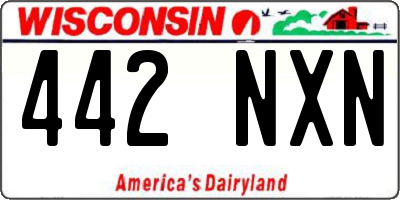 WI license plate 442NXN