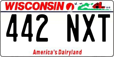 WI license plate 442NXT