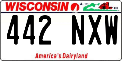 WI license plate 442NXW