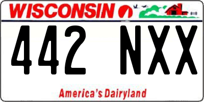 WI license plate 442NXX