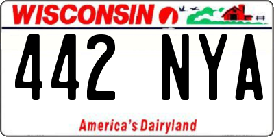 WI license plate 442NYA