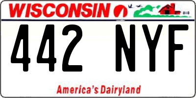 WI license plate 442NYF