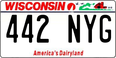 WI license plate 442NYG