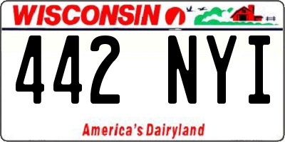 WI license plate 442NYI
