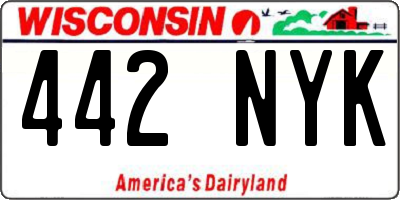 WI license plate 442NYK