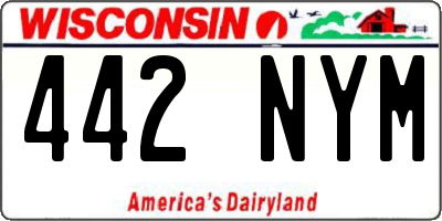 WI license plate 442NYM