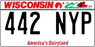 WI license plate 442NYP