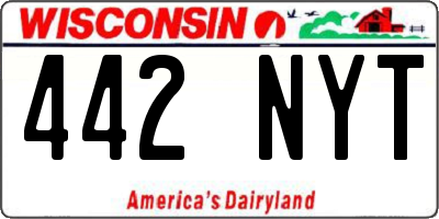 WI license plate 442NYT