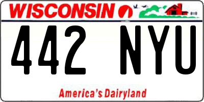 WI license plate 442NYU