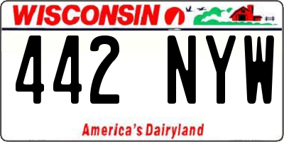 WI license plate 442NYW