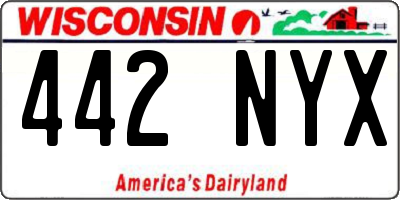 WI license plate 442NYX