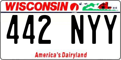 WI license plate 442NYY