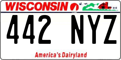 WI license plate 442NYZ