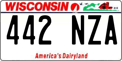 WI license plate 442NZA