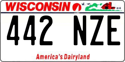 WI license plate 442NZE