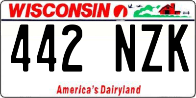 WI license plate 442NZK