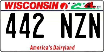 WI license plate 442NZN