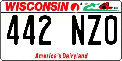 WI license plate 442NZO
