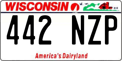 WI license plate 442NZP