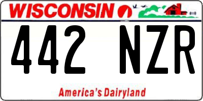 WI license plate 442NZR