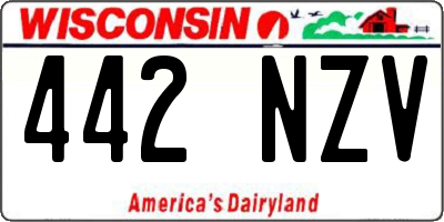 WI license plate 442NZV