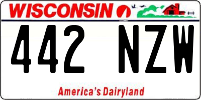 WI license plate 442NZW