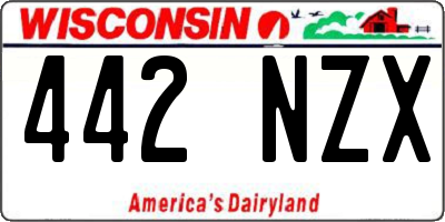 WI license plate 442NZX