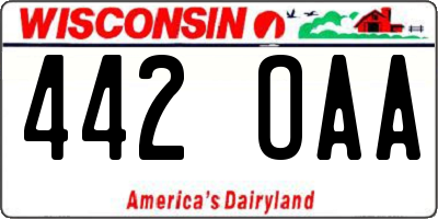 WI license plate 442OAA
