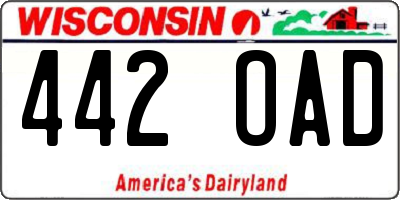 WI license plate 442OAD
