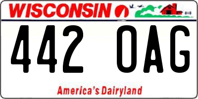 WI license plate 442OAG