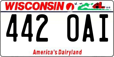 WI license plate 442OAI
