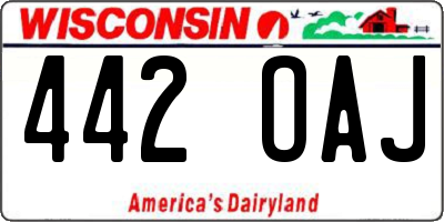 WI license plate 442OAJ
