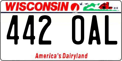 WI license plate 442OAL