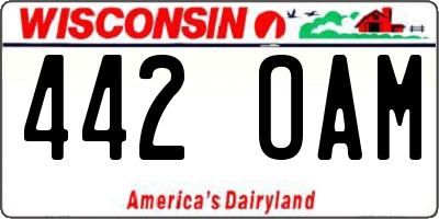 WI license plate 442OAM