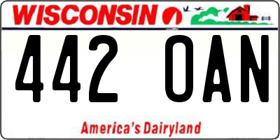 WI license plate 442OAN