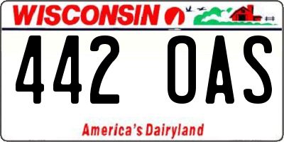 WI license plate 442OAS