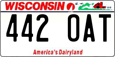 WI license plate 442OAT
