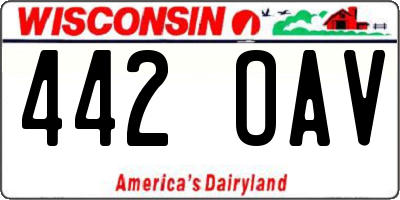 WI license plate 442OAV