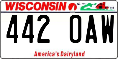 WI license plate 442OAW
