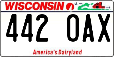 WI license plate 442OAX