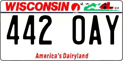 WI license plate 442OAY